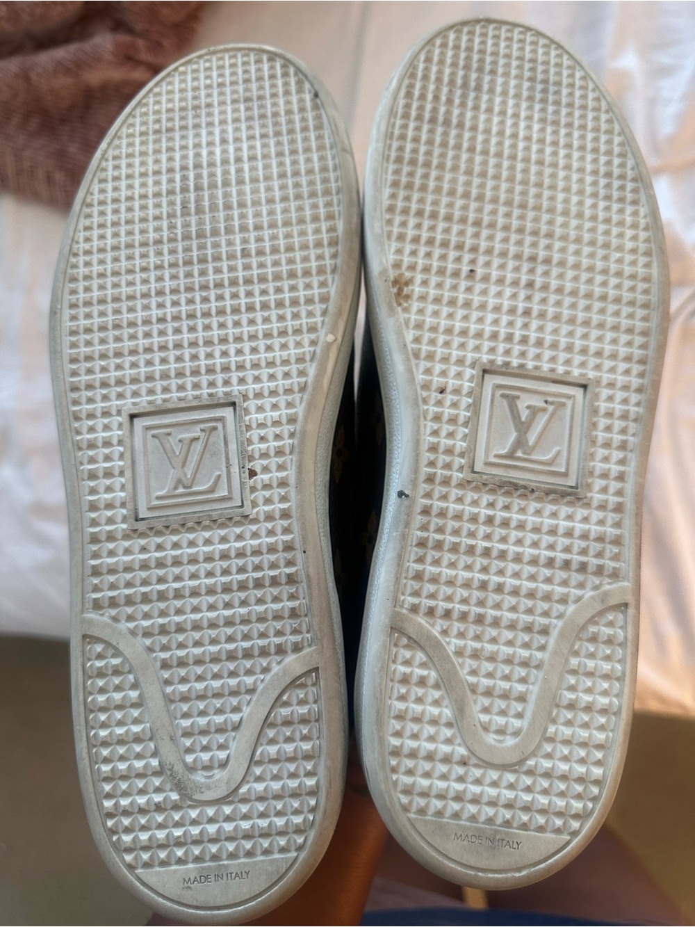 Louis Vuitton Brown Monogram Leather Low-Top Sneakers - Picture 5 of 9